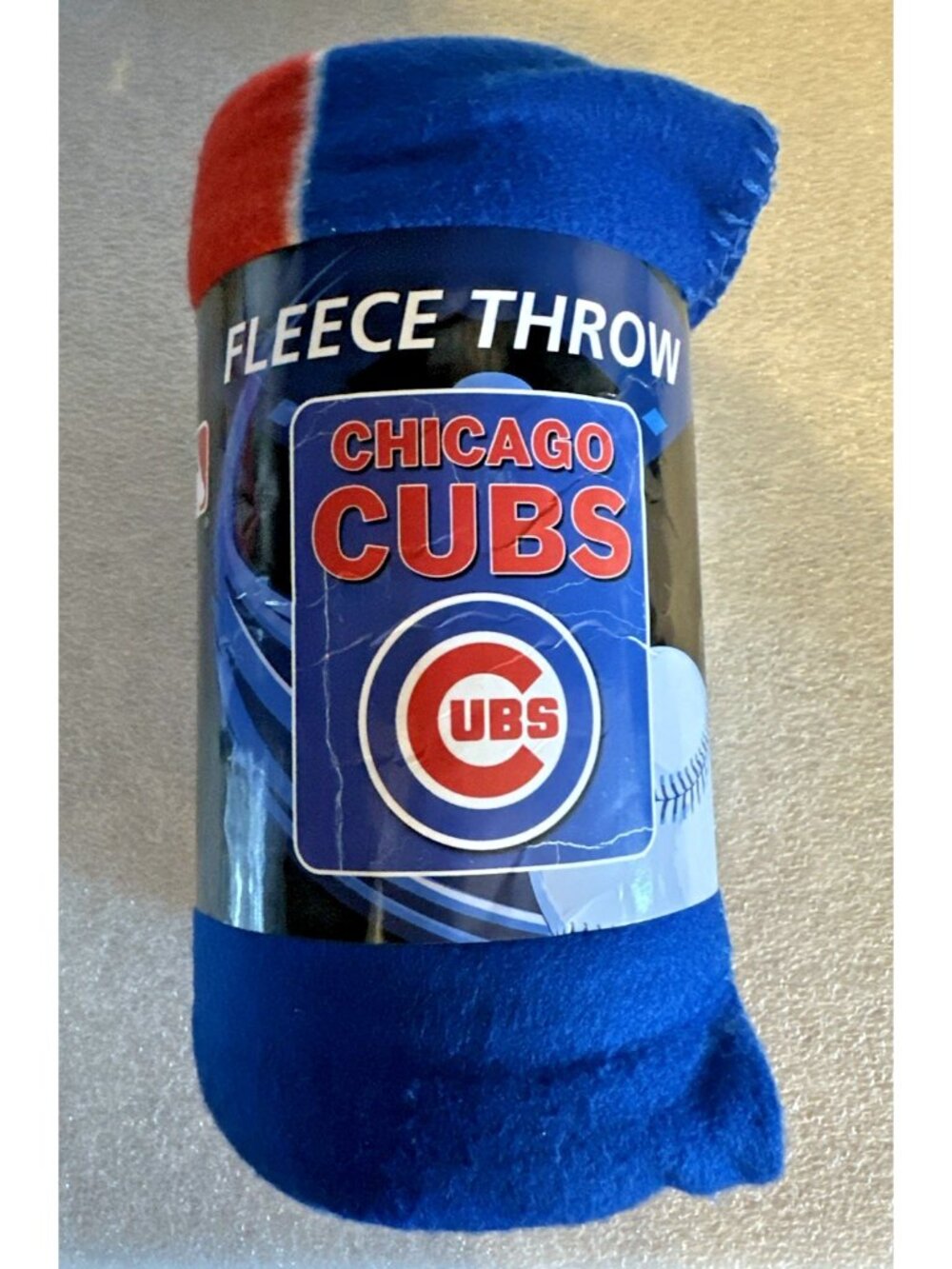Chicago Cubs MLB Fleece Throw Polyester Blanket Blue and Red 50" x 60" BRAND NEW